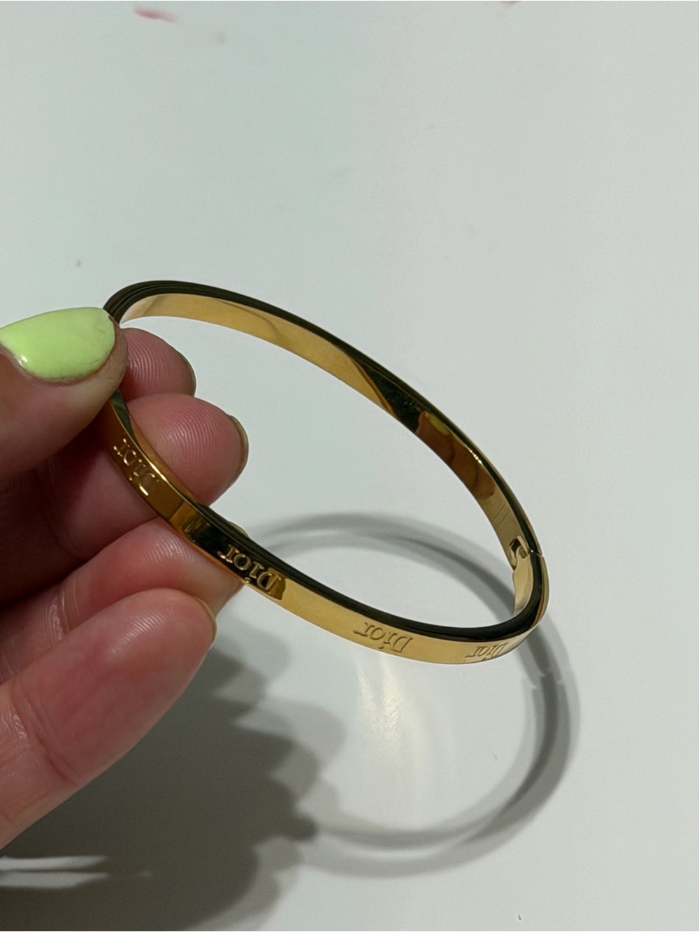 Dior Gold Signature Engraved Bangle - Picture 5 of 6